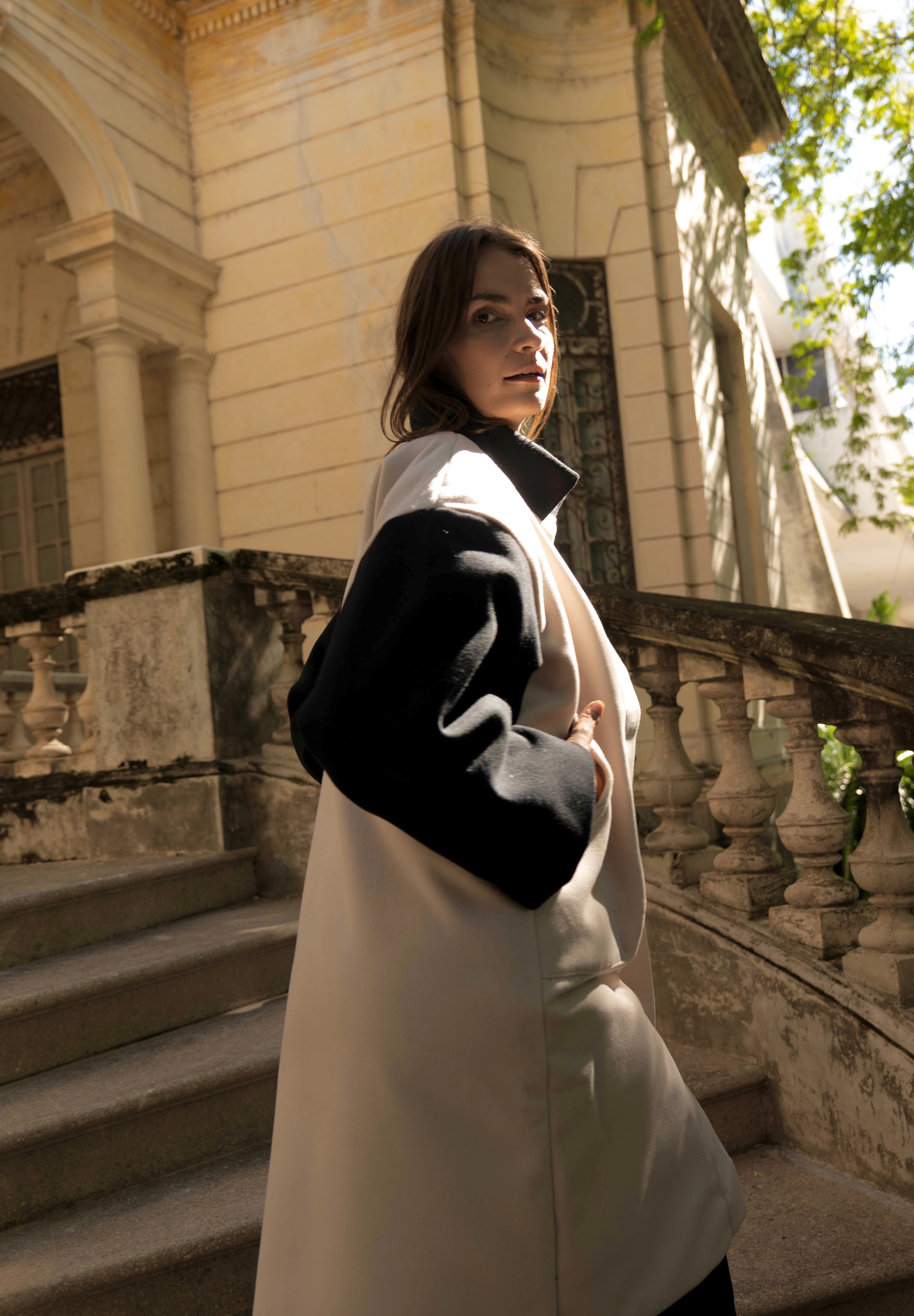 BABYLON COAT ALMOND AND PEPPER