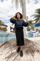 CARTAGENA SKIRT PEPPER RIB