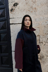 BABYLON COAT INDIGO AND ROSEWOOD