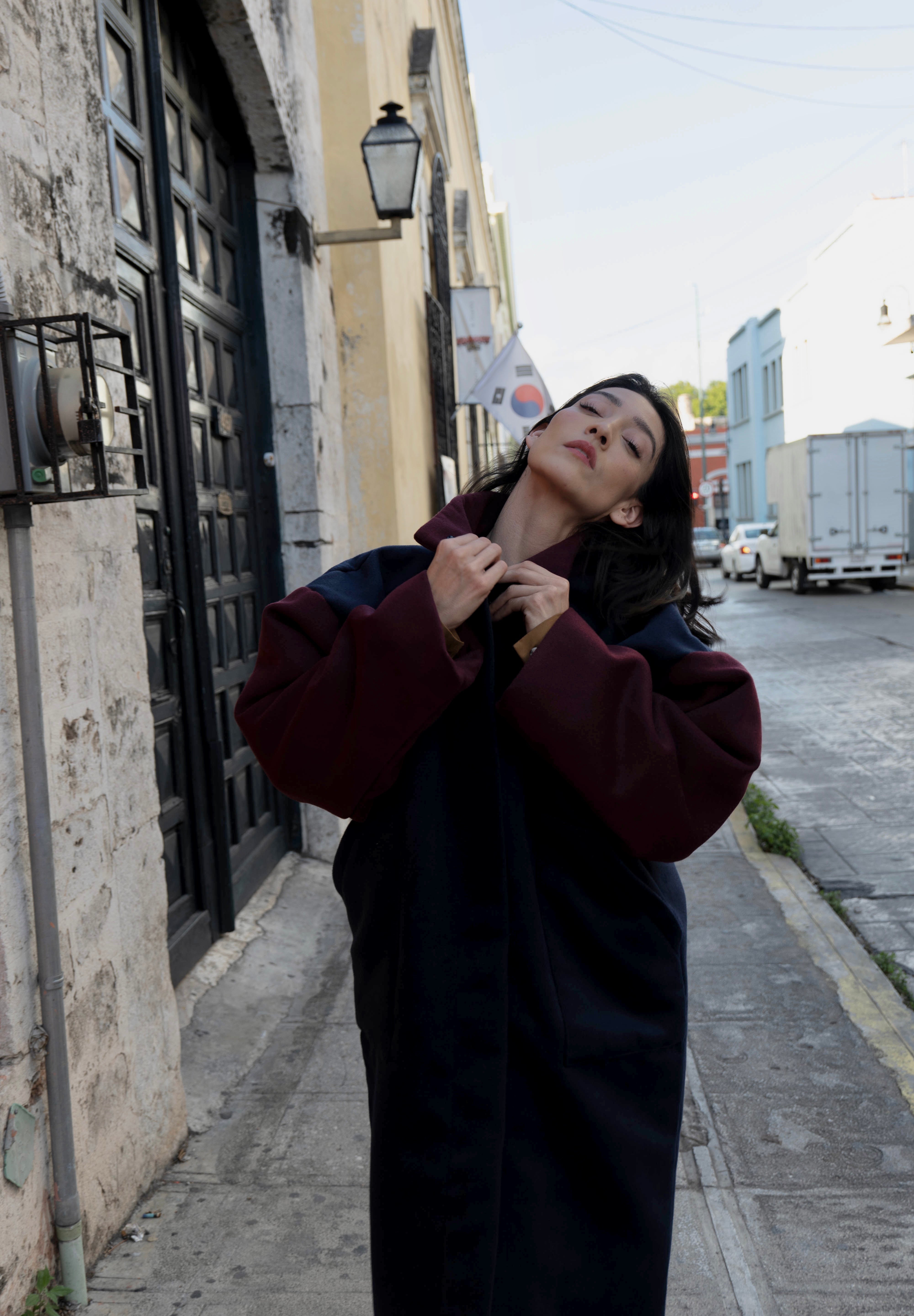 BABYLON MANTEAU INDIGO ET ROSEWOOD