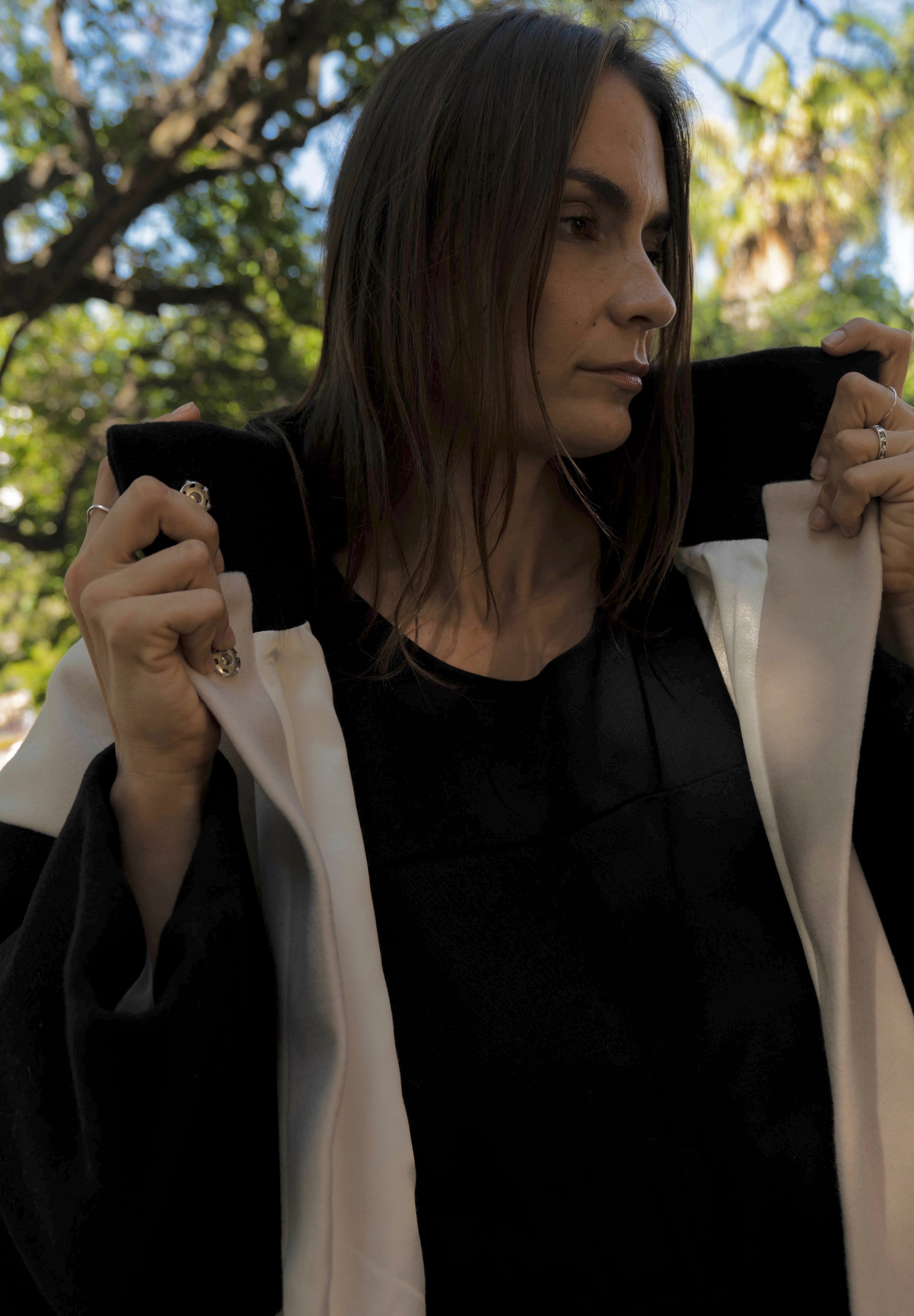 BABYLON COAT ALMOND AND PEPPER