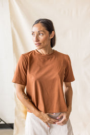 Copper crew-neck jersey tee – MAS Montréal, SS27
