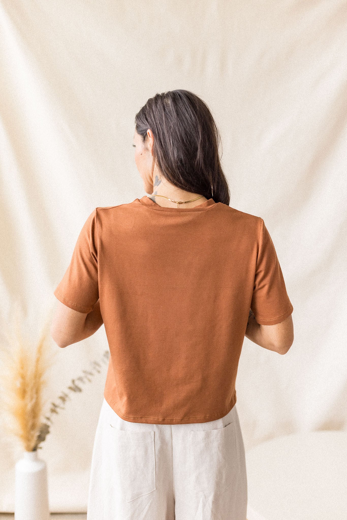 Copper crew-neck jersey tee – MAS Montréal, SS27
