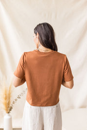 Copper crew-neck jersey tee – MAS Montréal, SS27