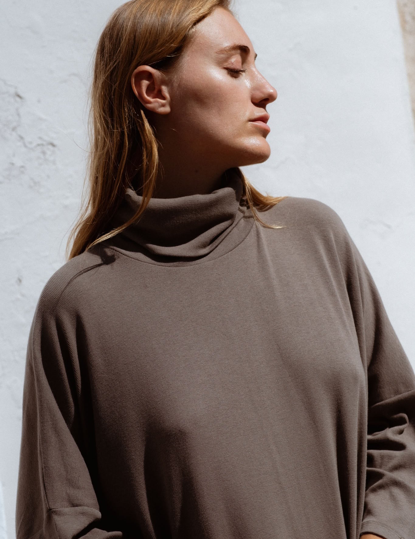 Iona Dress in Olive Green (Laurel) ribbed turtleneck maxi dress - MAS Montréal